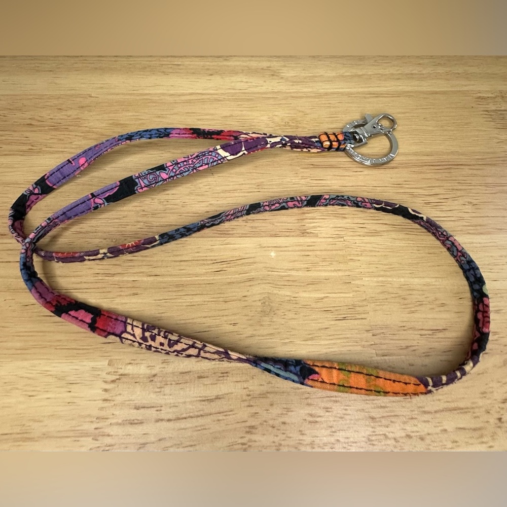 Vera Bradley Colorful Fabric Lanyard with Key‎ Ring and Clip